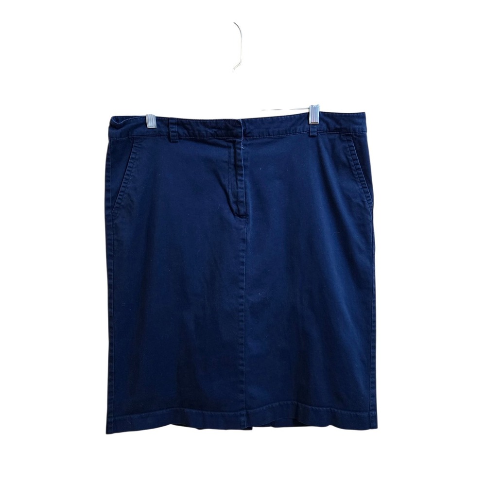 Jaclyn Smith Women's Vintage Skirt Size 16 Blue Chino Pockets 90s Y2K Preppy